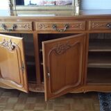 Solid cherry wood cabinet with 4 doors and 4 drawers (255/55cm H 105cm)