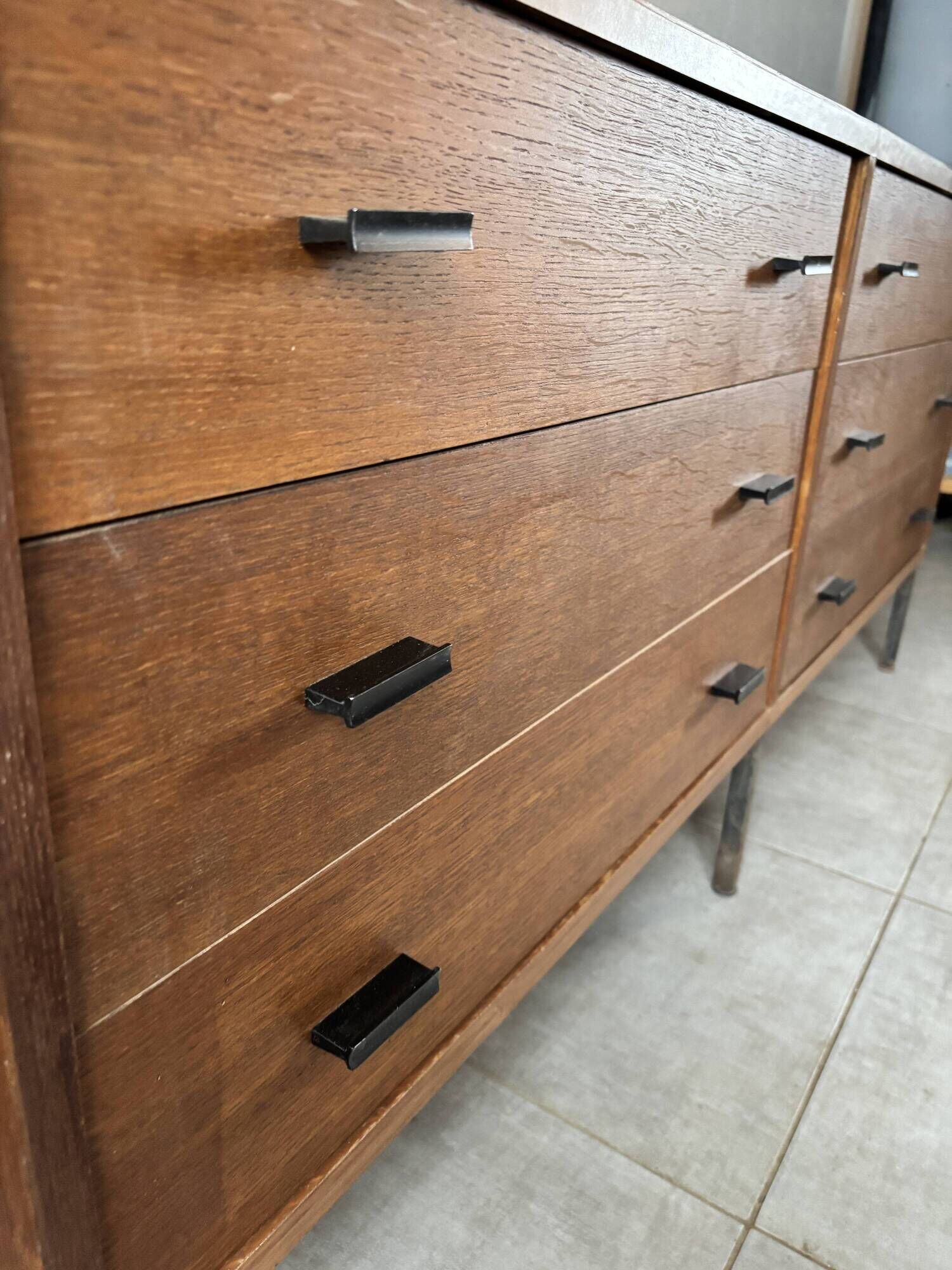 Vintage Scandinavian teak sideboard – 6 drawers – 1960s