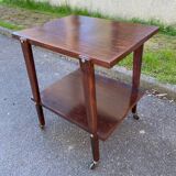 Scandinavian dark oak glossy serving trolley
