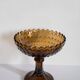Vintage glass sugar bowl in brown, yellow, and orange, Italy, 1960s.