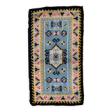 Tapis vintage français Savonnerie fait main en laine – 71 x 128 cm – 1960s