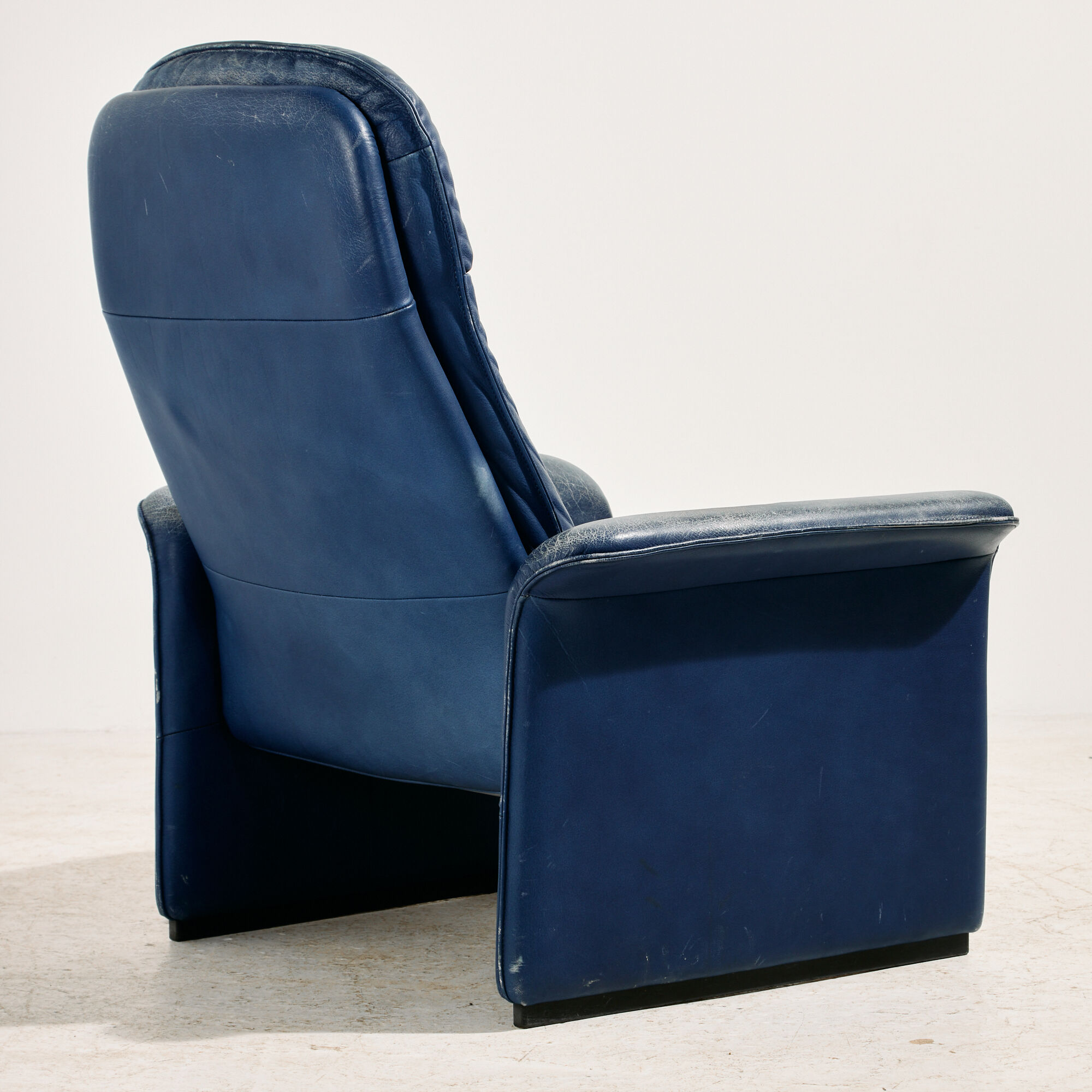 Fauteuil en cuir Ds 50 et ottoman par De Sede, ensemble de 2