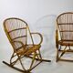 Fauteuil à bascule en bambou, France 1960
