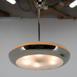 Bauhaus functionalist nickel chandelier UFO, 1930s, restored