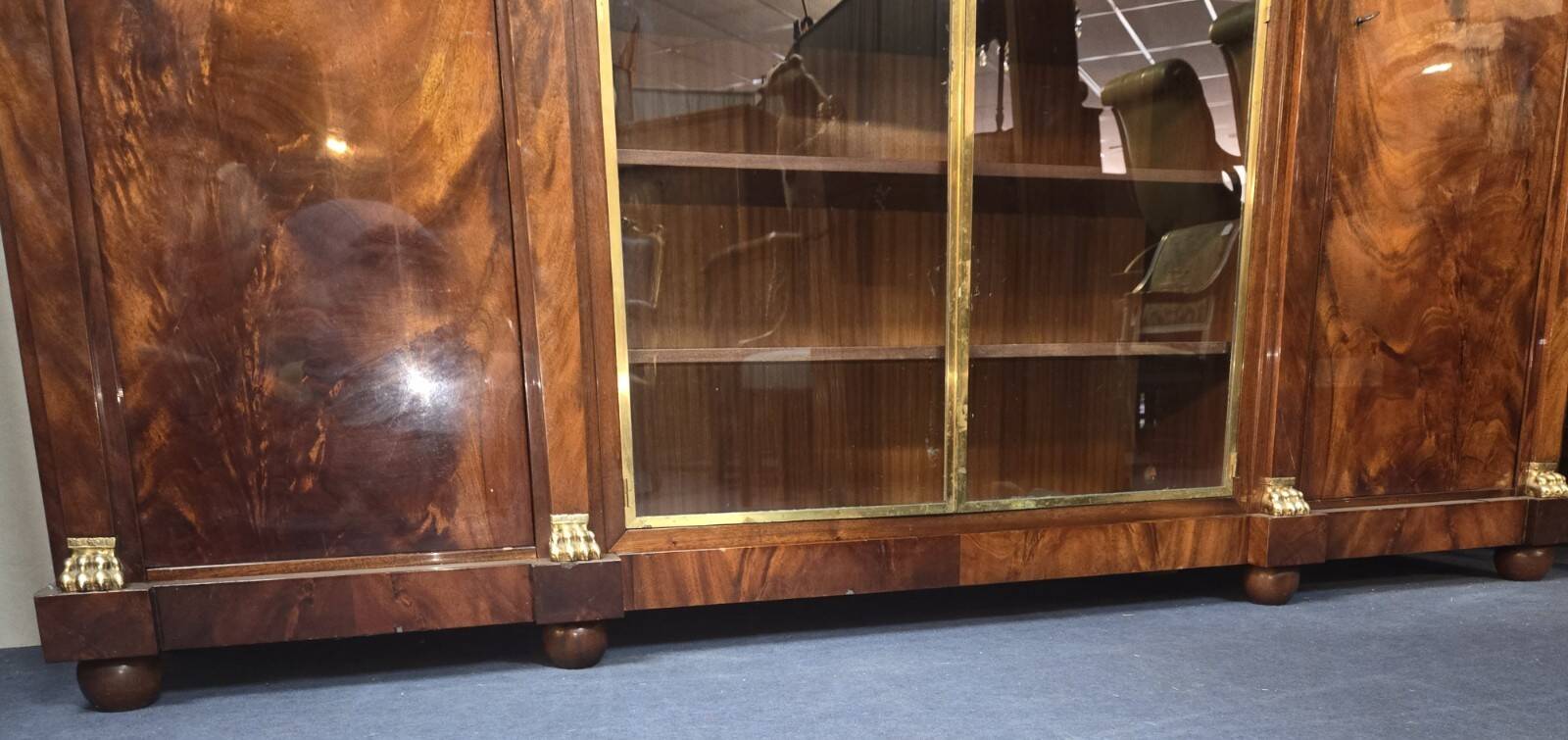 Large Empire style mahogany bookcase from the 20th century