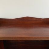 Bookcase vintage natural wood shelves open to three shelves