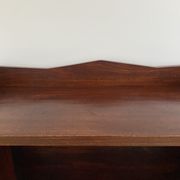 Bookcase vintage natural wood shelves open to three shelves