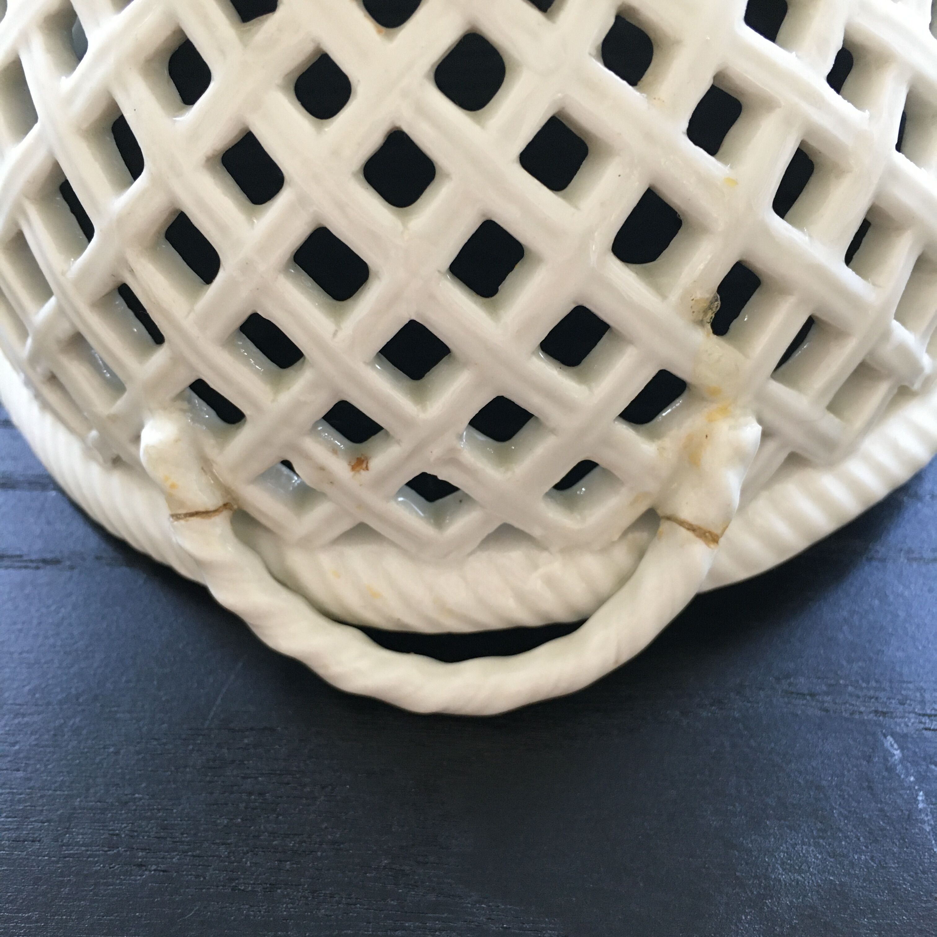 White earthenware basket