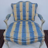 Convertible armchair style Louis XV blue and yellow