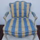 Convertible armchair style Louis XV blue and yellow