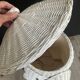 Vintage elephant laundry basket in rattan and wicker