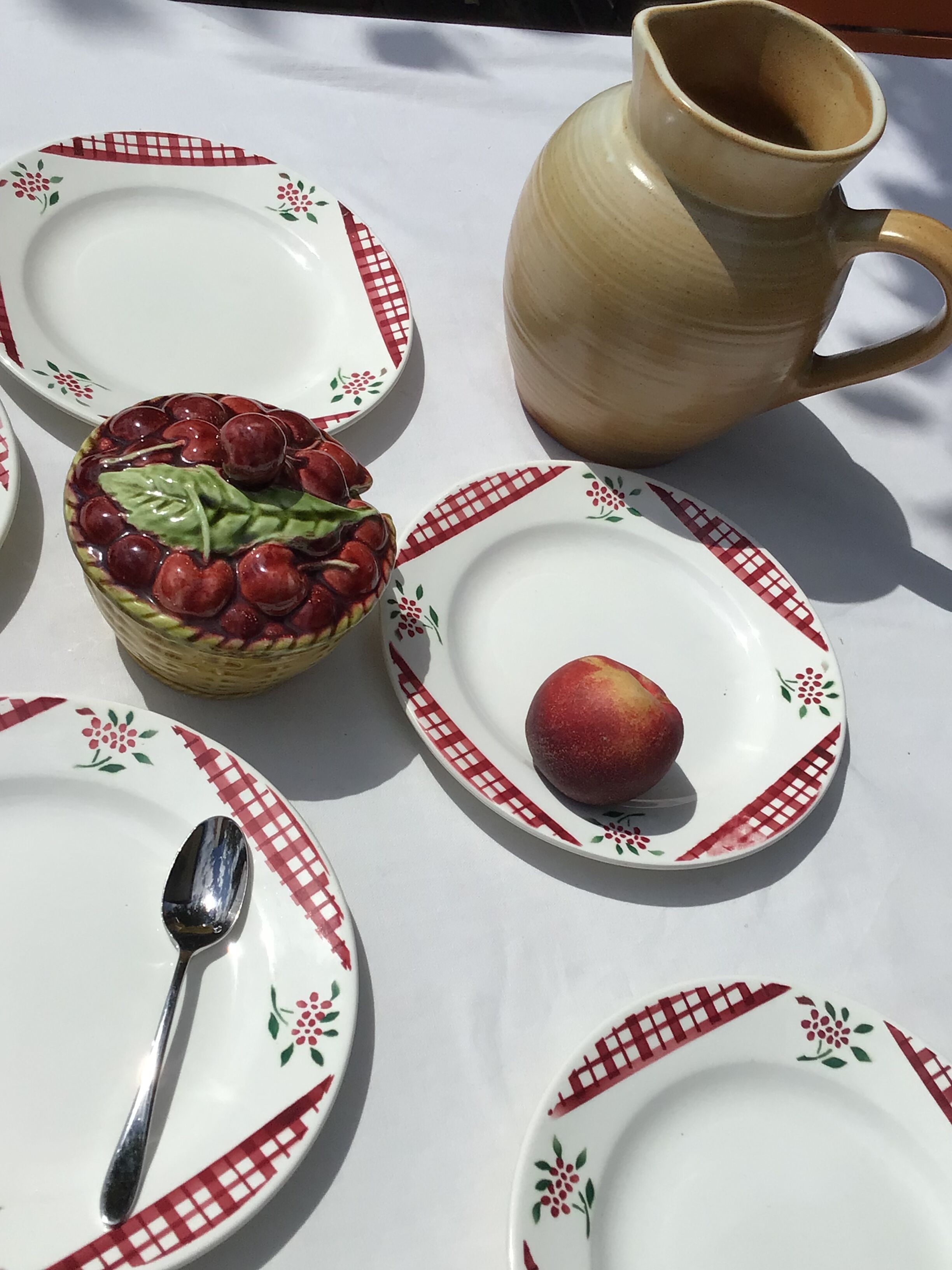 6 plates dessert digoin model niger dark red