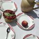 6 plates dessert digoin model niger dark red