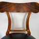 Set of Biedermeier Shovel Chairs in Walnut & Black Leather, Austria, 1820s