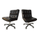 Pair of cofemo-italy armchairs. black leather. 1980.