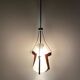 Vintage opaline and rosewood pendant,  Italy 1950 's