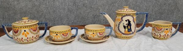 Service a café tete a tete Vintage Henriot Quimper vers 1970