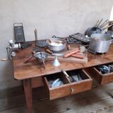Table d’office L140,5xP80cm XIX° 2 tiroirs
