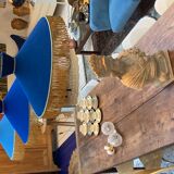 Series of 3 suspensions in chambray and golden thread