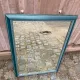 Large wall mirror 50x70 cm — Patinated & beaded blue petrol wooden frame