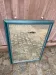 Large wall mirror 50x70 cm — Patinated & beaded blue petrol wooden frame