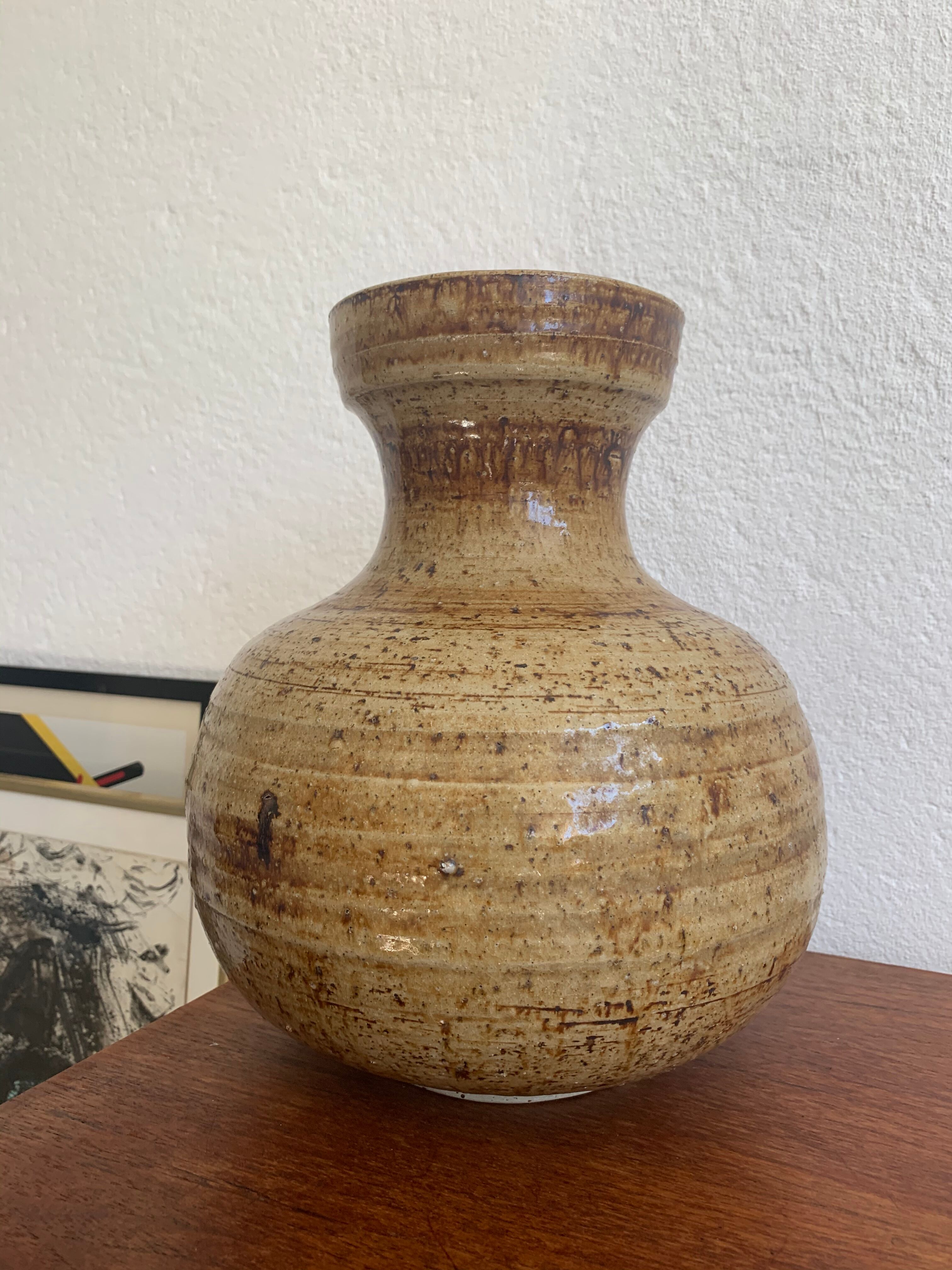 Vintage ceramic vase signed