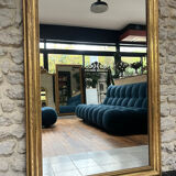 Antique mirror 173/94.5cm Louis-Philippe with a pediment and beaded overmantel.