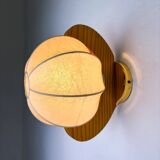 Pair of cocoon sconces with pine, Italy, 1970