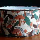 Scandinavian style fabric lampshade table lamp on sandstone base