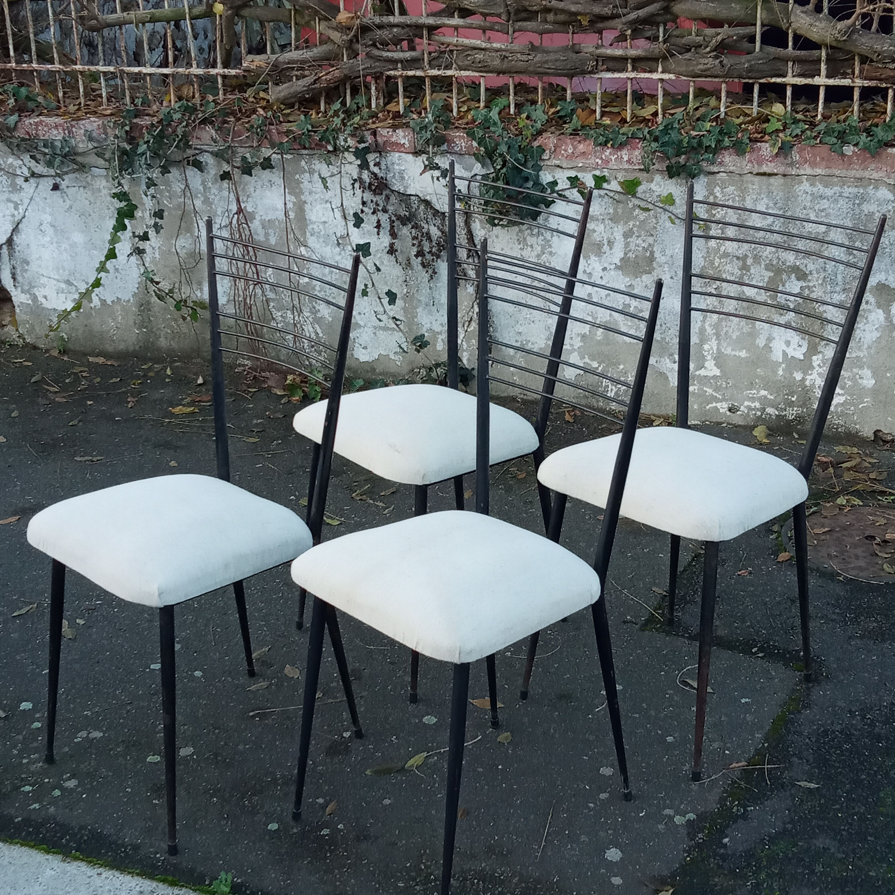 Four chairs by Colette Gueden reupholstered from the 1950s/60s.