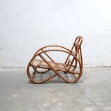 Vintage rattan pretzel armchair