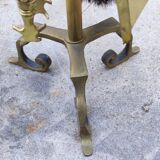 Serviteur de cheminé en bronze doré décor équestre, cheval