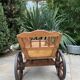 19th century cart in wood and wrought iron, garden cart, storage