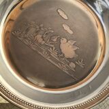 Baby plate silver metal spoon silver 30s
