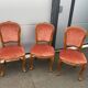 6 chairs Louis XV red style