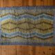 Tapis Rya à poils longs, jaune, aquamarine et gris, style mid-century modern, Suède, années 1960.