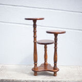 vintage plant holder, plant support 3 trays, wood, harness wood, plant stand, display