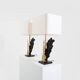 Pair of bronze and resin lamps by Philippe Cheverny, 1970s