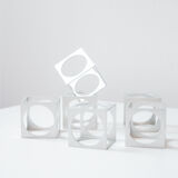 Set of 6 vintage aluminium napkin rings / egg cups by Pier