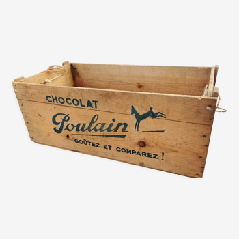 Wooden chocolate poulain case 1950