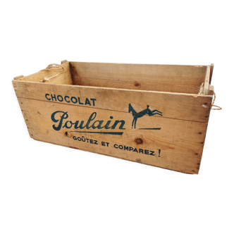 Wooden chocolate poulain case 1950