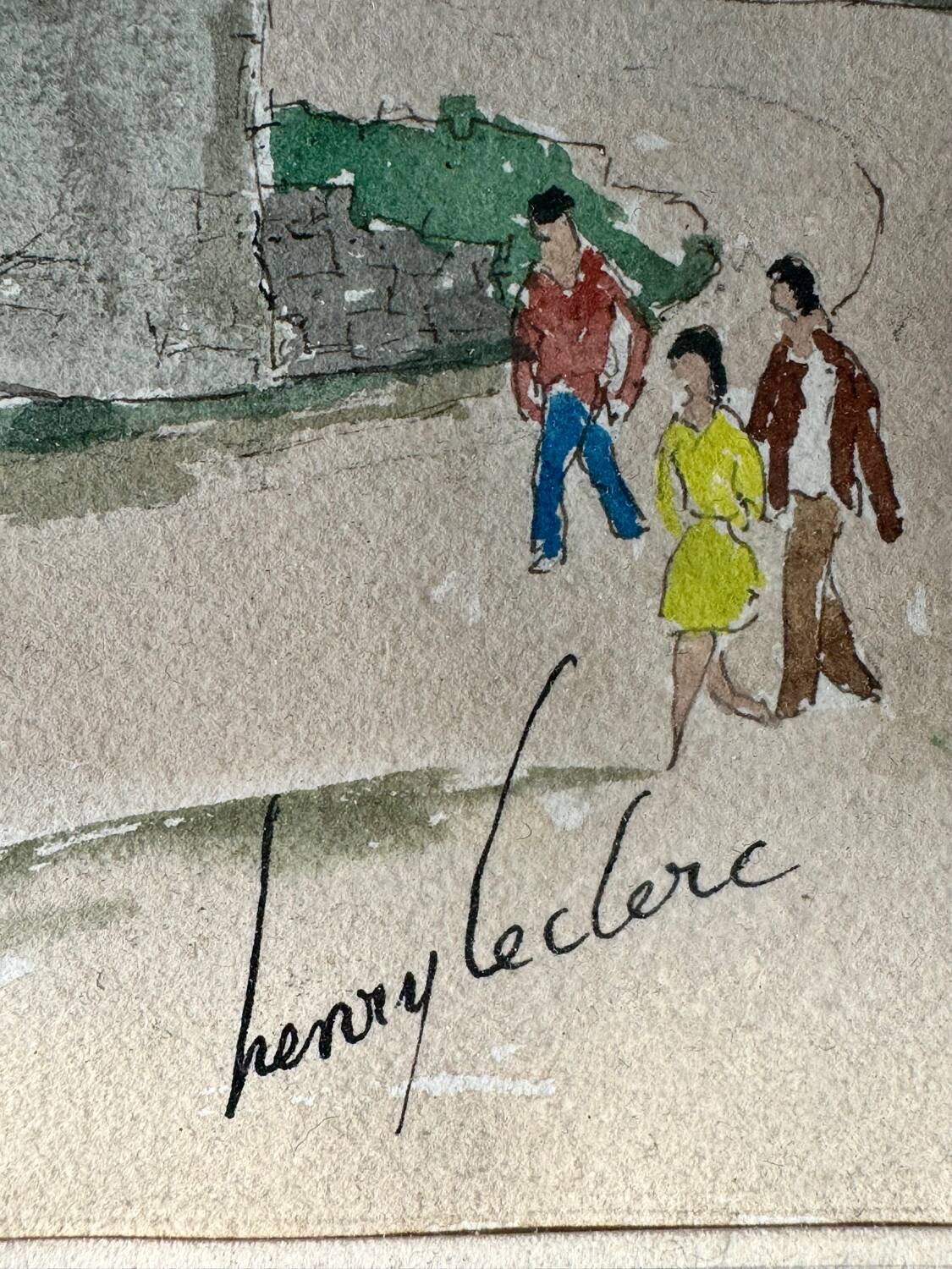 Watercolor signed Henry Leclerc, Saint-Guénolé