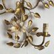 Grande applique fleurs et feuillage en métal doré années 50-60