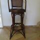 Set of 2 swivel bar stools / chairs - wood - cane - rattan - 80s