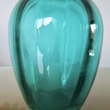 Turquoise Murano blown glass vase, 1970s
