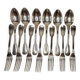 12 silver metal table cutlery net model