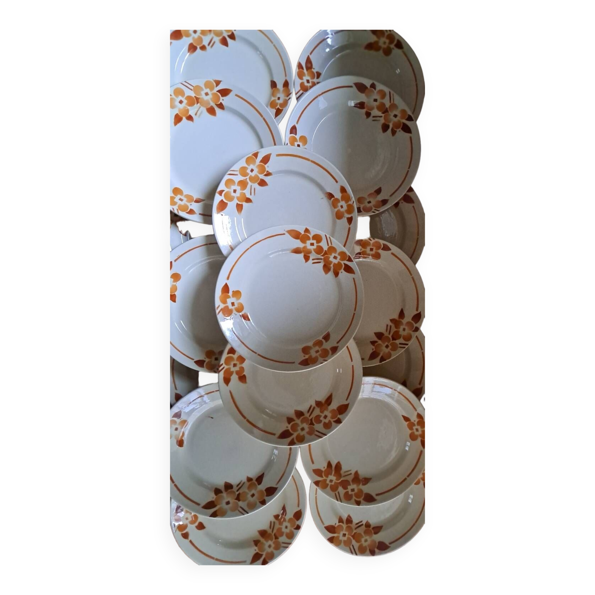 Suite of 21 stencilled plates
