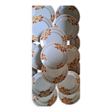 Suite de 21 assiettes au pochoir