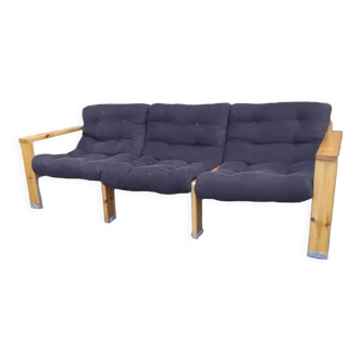 Yngve Ekström suede pine sofa