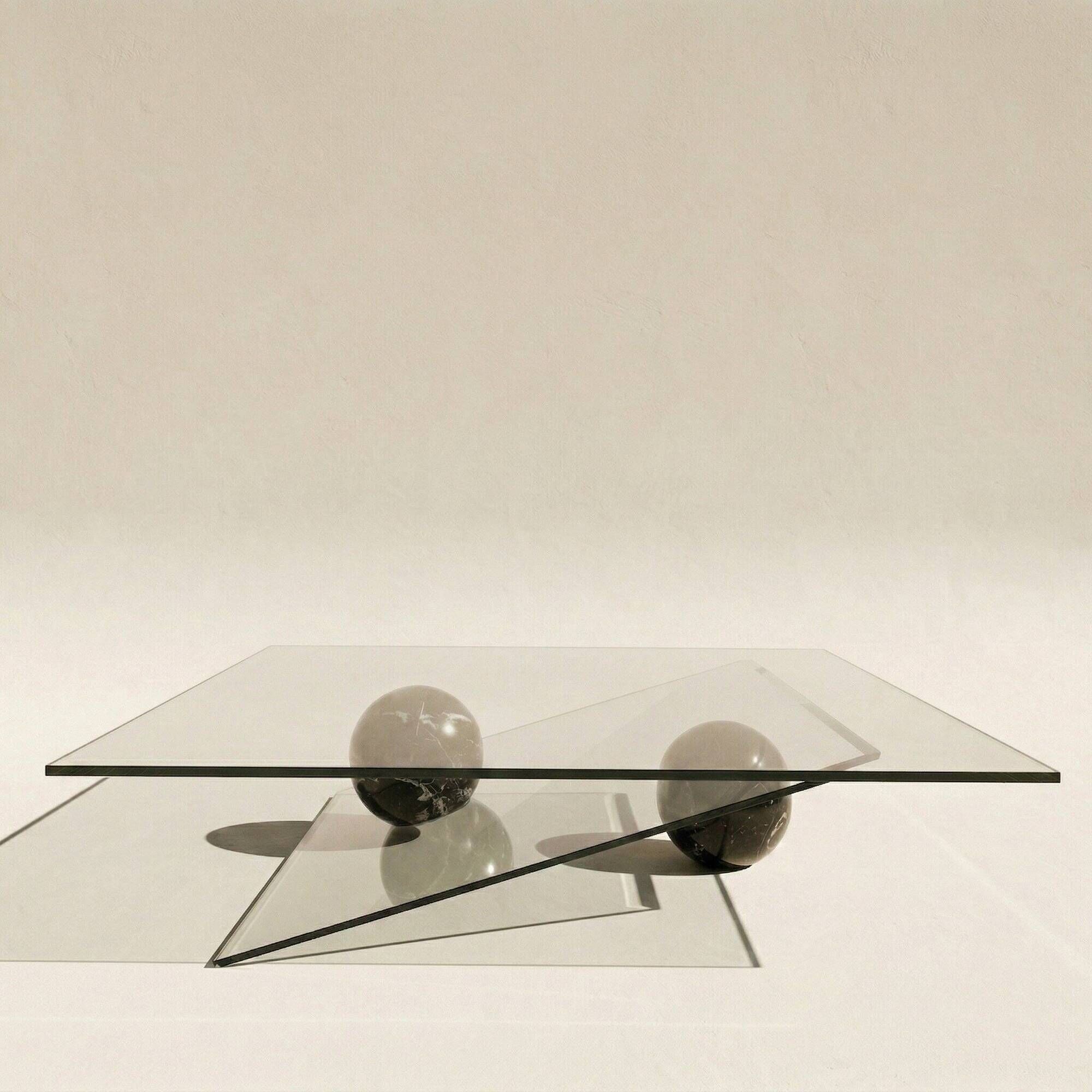 Roche Bobois coffee table in marble and glass.